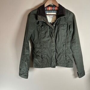 Abercrombie & Fitch Kids Olive Green Cotton Blend Jacket - Size S‎